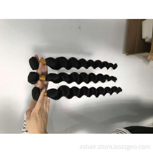 Best Seller Brazilian Hair Weave Loose Wave Bundles Natural Black Free Sample 100% Human Hair Bundles Remy Hair Weaving